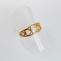 Stainless Steel Titanium Steel 14K Gold Plated Vintage Style Simple Style Plating Heart Shape Open Rings main image 5