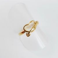 Stainless Steel Titanium Steel 14K Gold Plated Vintage Style Simple Style Plating Heart Shape Open Rings main image 9