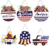 Independence Day Classic Style Letter American Flag Wood Holiday Party Carnival Hanging Ornaments main image 1