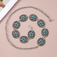 Vintage Style Ethnic Style Flower Alloy Turquoise Women's Chain Belts main image 7
