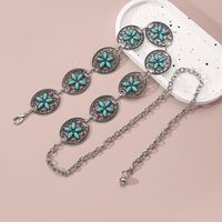 Vintage Style Ethnic Style Flower Alloy Turquoise Women's Chain Belts main image 6