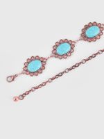 Vintage Style Ethnic Style Chrysanthemum Alloy Turquoise Women's Chain Belts main image 5
