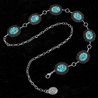 Vintage Style Ethnic Style Chrysanthemum Alloy Turquoise Women's Chain Belts main image 9
