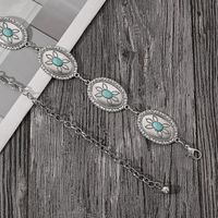 Vintage Style Solid Color Alloy Plating Inlay Turquoise Women's Chain Belts main image 9