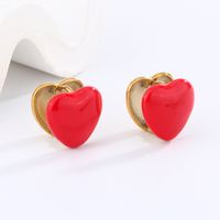1 Pair Simple Style Classic Style Heart Shape Snake Scallop Enamel Plating Stainless Steel Titanium Steel 18K Gold Plated Ear Cuffs main image 4