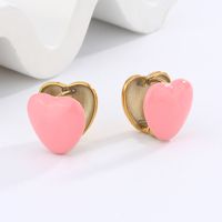 1 Pair Simple Style Classic Style Heart Shape Snake Scallop Enamel Plating Stainless Steel Titanium Steel 18K Gold Plated Ear Cuffs main image 3