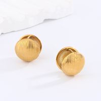 1 Pair Simple Style Classic Style Heart Shape Snake Scallop Enamel Plating Stainless Steel Titanium Steel 18K Gold Plated Ear Cuffs sku image 2