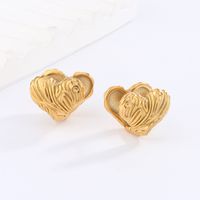 1 Pair Simple Style Classic Style Heart Shape Snake Scallop Enamel Plating Stainless Steel Titanium Steel 18K Gold Plated Ear Cuffs main image 7