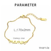 Stainless Steel 18K Gold Plated MAMA Plating Letter Bracelets Necklace main image 2