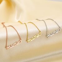Stainless Steel 18K Gold Plated MAMA Plating Letter Bracelets Necklace main image 5
