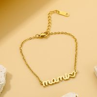 Stainless Steel 18K Gold Plated MAMA Plating Letter Bracelets Necklace main image 6