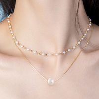 IG Style Simple Style Round Resin Copper Pearl Women's Necklace sku image 4