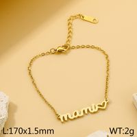 Stainless Steel 18K Gold Plated MAMA Plating Letter Bracelets Necklace sku image 3