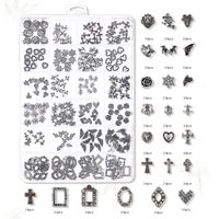 Gothic Cross Little Devil Heart Shape Zinc Alloy Nail Decoration Accessories 240 Pieces Per Pack main image 1