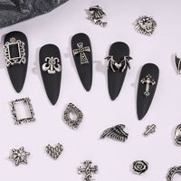 Gothic Cross Little Devil Heart Shape Zinc Alloy Nail Decoration Accessories 240 Pieces Per Pack main image 3