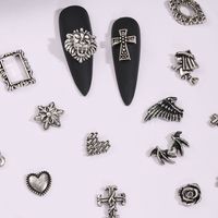 Gothic Cross Little Devil Heart Shape Zinc Alloy Nail Decoration Accessories 240 Pieces Per Pack main image 5