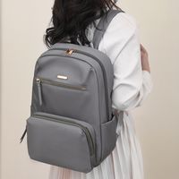 Waterproof Solid Color Casual School Daily Laptop Backpack main image 1