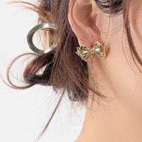 1 Pair Simple Style Classic Style Bow Knot Alloy Ear Studs main image 1