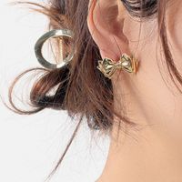 1 Pair Simple Style Classic Style Bow Knot Alloy Ear Studs main image 5