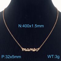 Stainless Steel 18K Gold Plated MAMA Plating Letter Bracelets Necklace sku image 6
