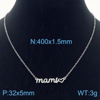 Stainless Steel 18K Gold Plated MAMA Plating Letter Bracelets Necklace sku image 2