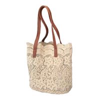 Women's Medium Polyester Solid Color Floral Beach Magnetic Buckle Bucket Bag main image 2