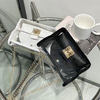 Women's Small PVC Solid Color Classic Style Lock Clasp Crossbody Bag main image 5