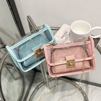 Women's Small PVC Solid Color Classic Style Lock Clasp Crossbody Bag main image 4