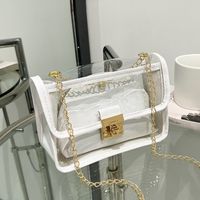 Women's Small PVC Solid Color Classic Style Lock Clasp Crossbody Bag main image 3
