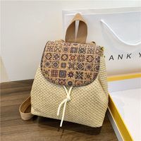 Geometric Color Block Casual Daily Women's Backpack sku image 2