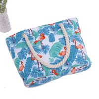 Women's Large Cotton Polyester Stripe Vacation Square Zipper Canvas Bag main image 2