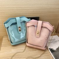 Women's Small PVC Solid Color Classic Style Lock Clasp Crossbody Bag main image 9