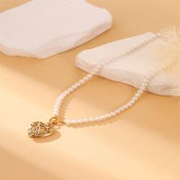 Rostfreier Stahl Elegant Glam Herzform Perlen Halskette Mit Anhänger main image 4