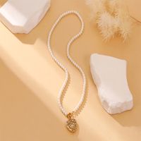 Stainless Steel Elegant Glam Heart Shape Beaded Pendant Necklace main image 1