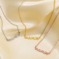 Stainless Steel 18K Gold Plated MAMA Plating Letter Bracelets Necklace main image 3