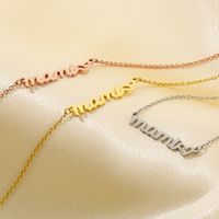Stainless Steel 18K Gold Plated MAMA Plating Letter Bracelets Necklace main image 4
