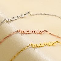 Acier Inoxydable Plaqué Or 18K MAMA Placage Lettre Bracelets Collier main image 5