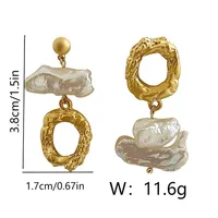 1 Pair Elegant Vintage Style Irregular Copper 18K Gold Plated Drop Earrings main image 2