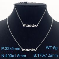 Stainless Steel 18K Gold Plated MAMA Plating Letter Bracelets Necklace sku image 4