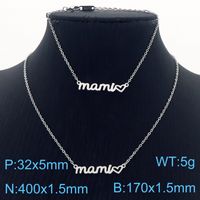 Acero Inoxidable Chapados en oro de 18k MAMÁ Enchapado Letra Pulsera Collar sku image 4