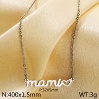 Stainless Steel 18K Gold Plated MAMA Plating Letter Bracelets Necklace sku image 3