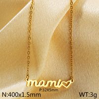 Stainless Steel 18K Gold Plated MAMA Plating Letter Bracelets Necklace sku image 1