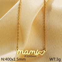 Acier Inoxydable Plaqué Or 18K MAMA Placage Lettre Bracelets Collier sku image 1