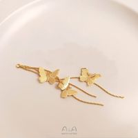 1 Piece Copper 14K Gold Plated 18K Gold Plated Butterfly Polished Hook Earring Findings sku image 2