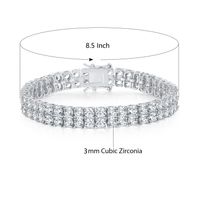 Casual Classic Style Round Brass Plating Inlay Zircon 18K Gold Plated Women's Tennis Bracelet main image 2