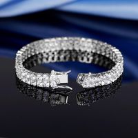 Casual Classic Style Round Brass Plating Inlay Zircon 18K Gold Plated Women's Tennis Bracelet main image 4