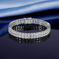 Casual Classic Style Round Brass Plating Inlay Zircon 18K Gold Plated Women's Tennis Bracelet main image 6