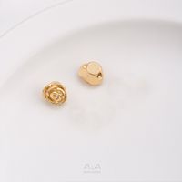 1 Piece Diameter 10mm Copper 14K Gold Plated Flower Polished Beads sku image 1