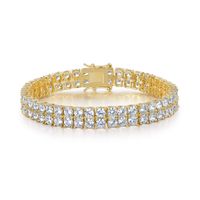 Casual Classic Style Round Brass Plating Inlay Zircon 18K Gold Plated Women's Tennis Bracelet sku image 3