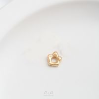1 Piece 9 * 10mm Hole 3~3.9mm Copper 14K Gold Plated Flower Polished Spacer Bars sku image 1